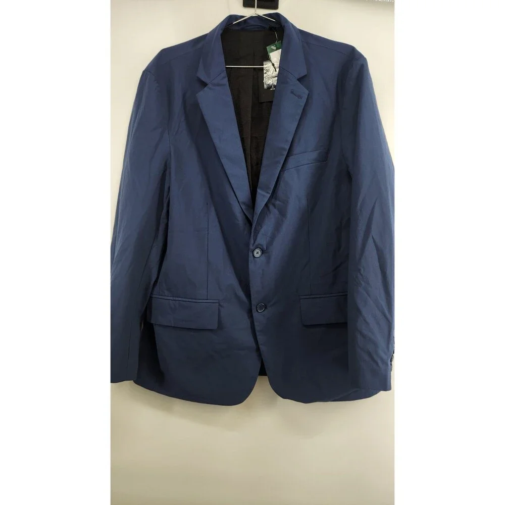 01.ALGO Navy Large‎ WarpTech Commuter Blazer Jacket NWT